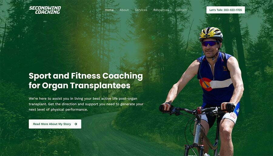 Second Wind Coaching website homepage